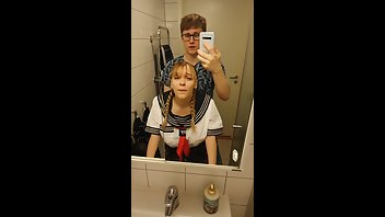 Schlgirl gets creampied in bathroom amadani babe big tits XXX porn videos